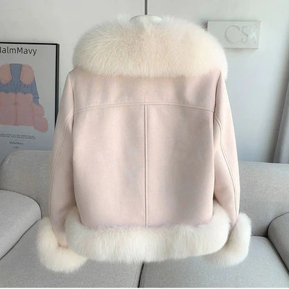 2026 Women’s Faux Fox Fur Coat – Warm Winter Short Coat