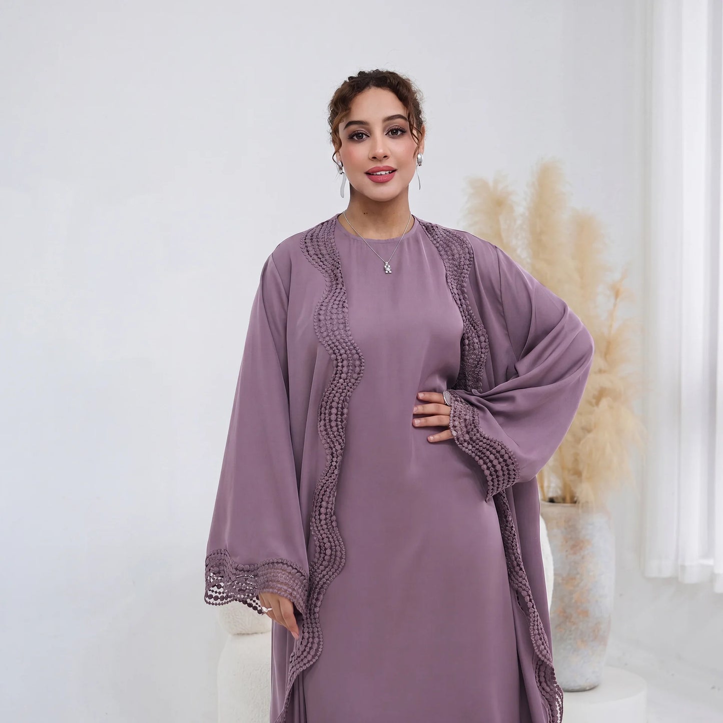 Dubai Two-Piece Open Abaya Set