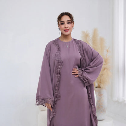 Dubai Two-Piece Open Abaya Set