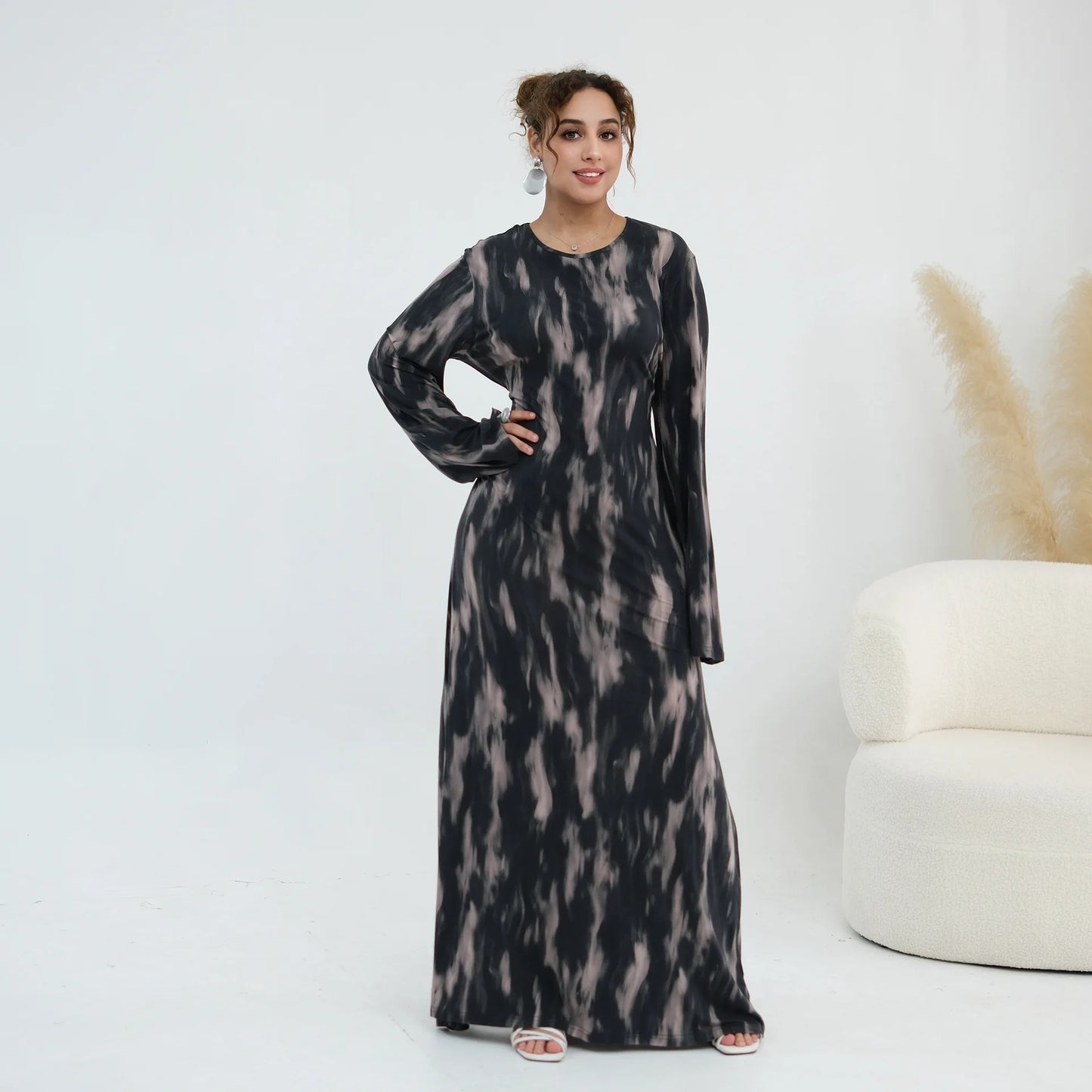 Elegant Plus Size Printed Abaya