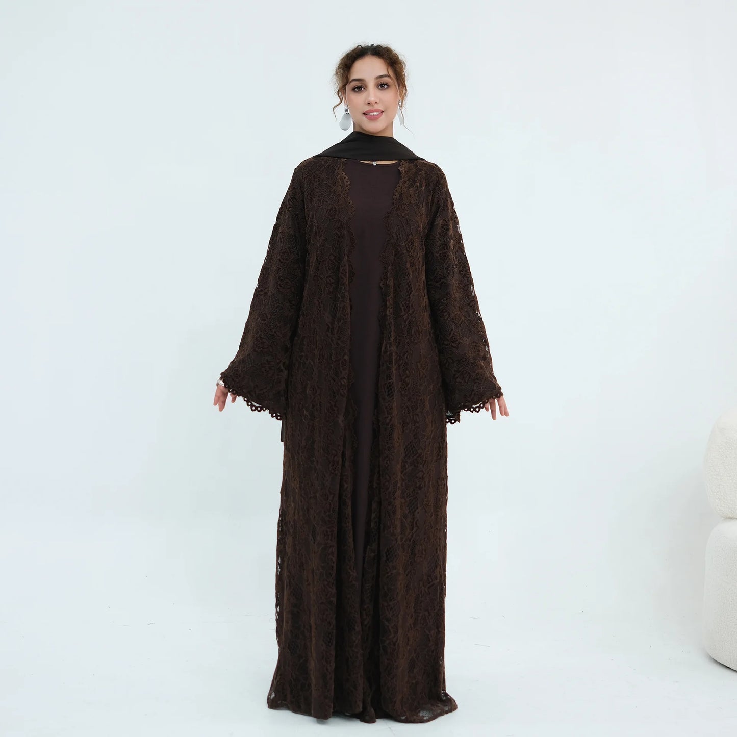 Elegant Lace Abaya Dress