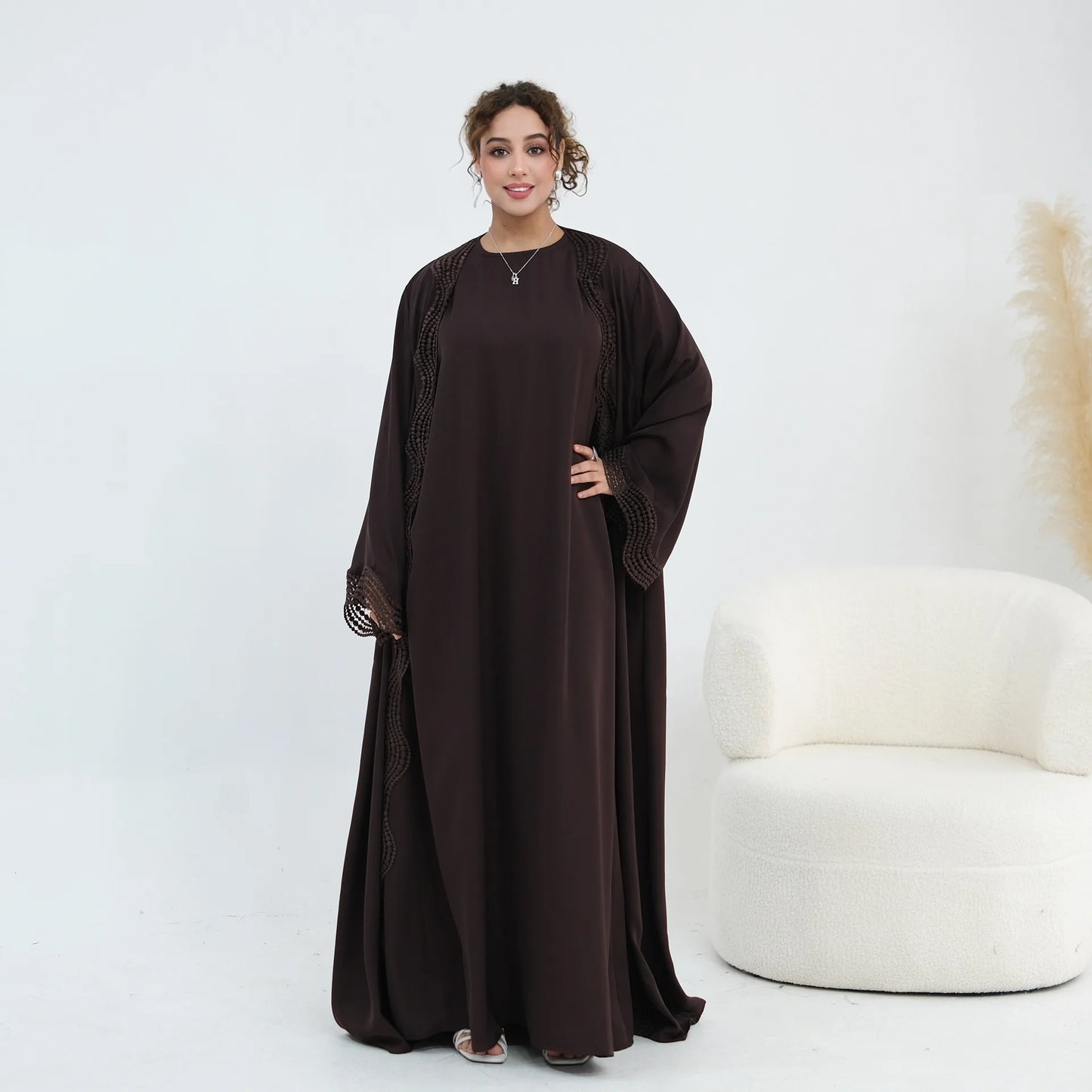 Dubai Two-Piece Open Abaya Set