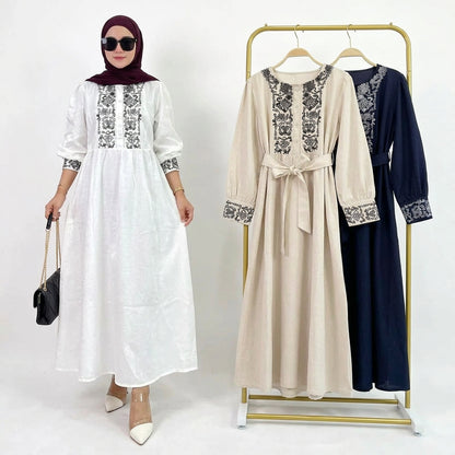 Elegant Embroidered Maxi Abaya – Women's Modest Dress