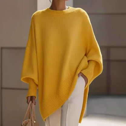 Women's Oversized Knit Sweater – Batwing Sleeve Loose Fit Pullover