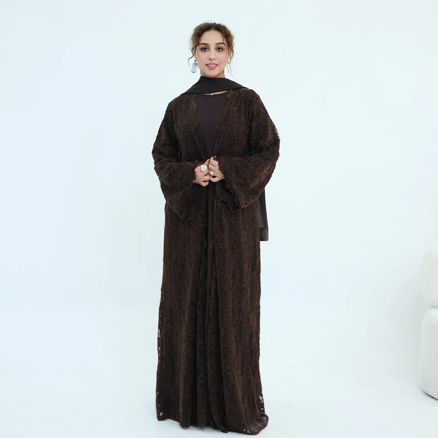 Elegant Lace Abaya Dress