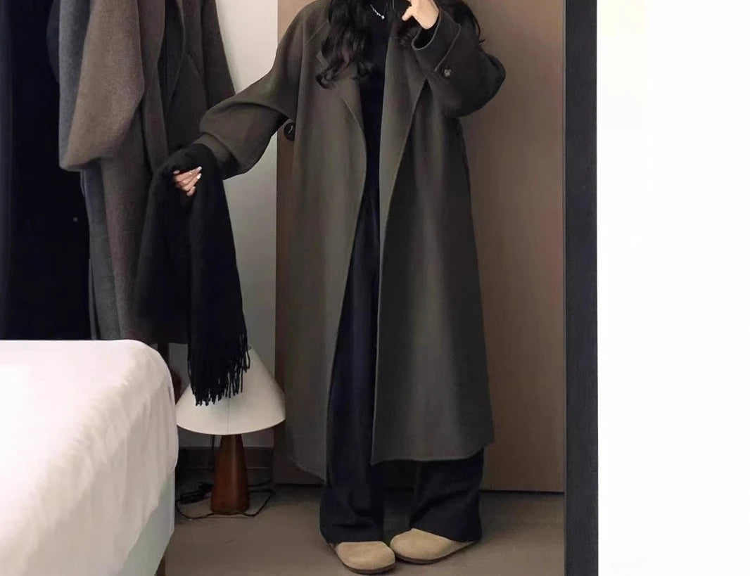 Black Woolen Coat – Women’s 2026 Autumn/Winter Coat