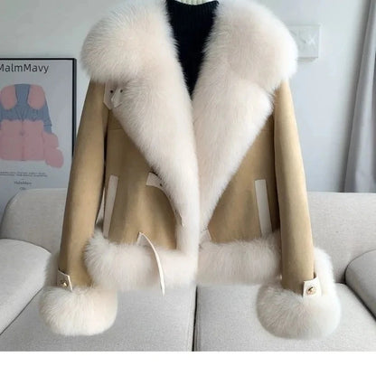 2026 Women’s Faux Fox Fur Coat – Warm Winter Short Coat