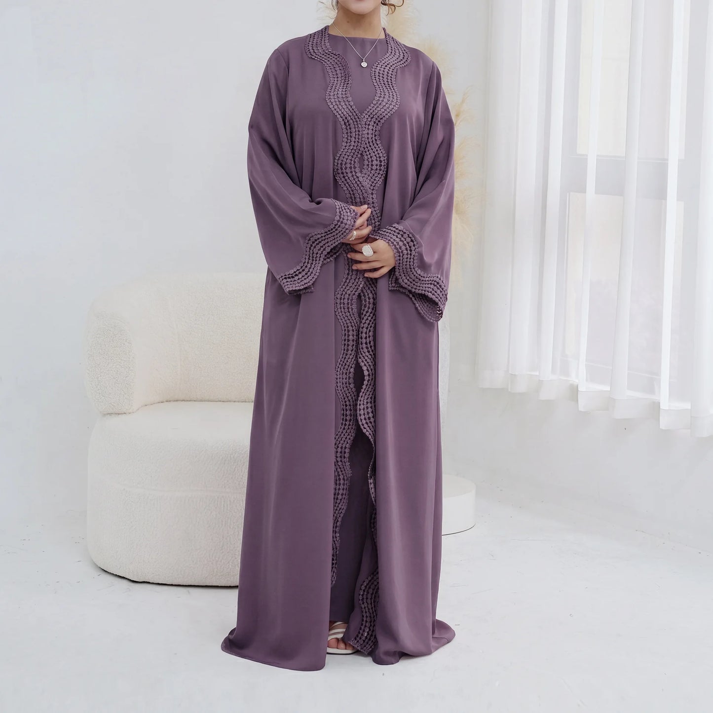 Dubai Two-Piece Open Abaya Set