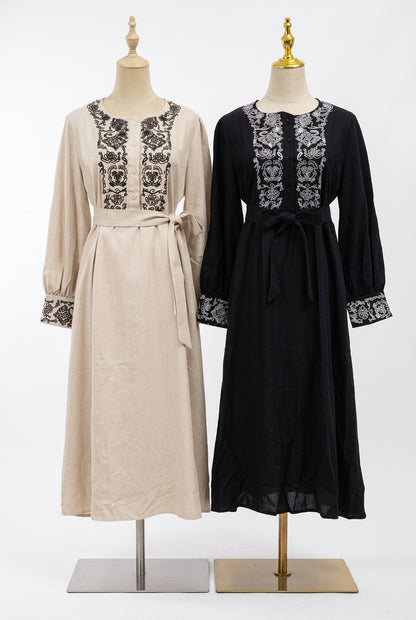Elegant Embroidered Maxi Abaya – Women's Modest Dress
