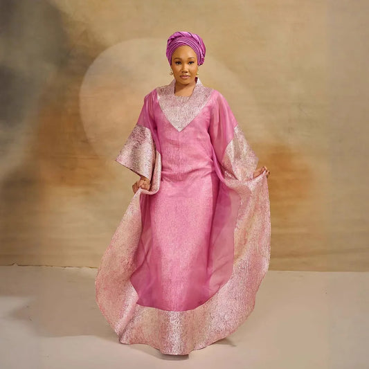 African Dresses for Women – Plus Size Loose Boubou Robe Outfit Suit