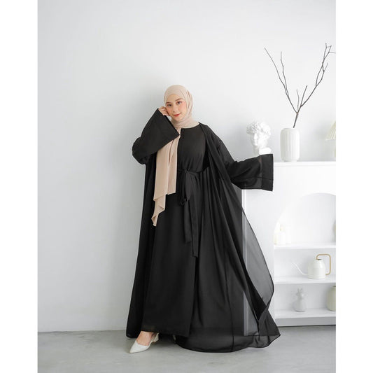 Ladyra Set Abaya | maxy dress for muslim women | abaya kaftan hajj and umrah-open abaya