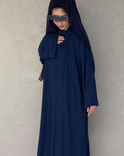 Soft like Butter Patterned Abaya Set (Royal Blue)