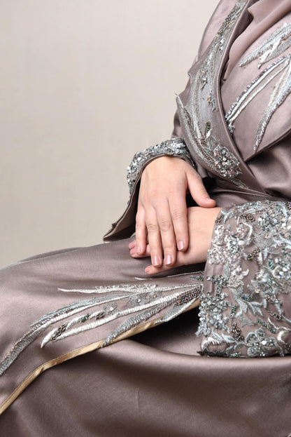 Luxury Designer Abaya – Handmade Elegant Modest Wear – Premium Embroidered Arabian Dress”