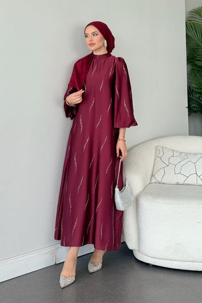 Modest Satin Evening Dress,Elegant.