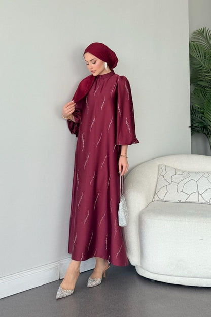 Modest Satin Evening Dress,Elegant.