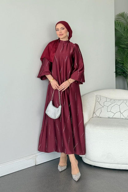Modest Satin Evening Dress,Elegant.