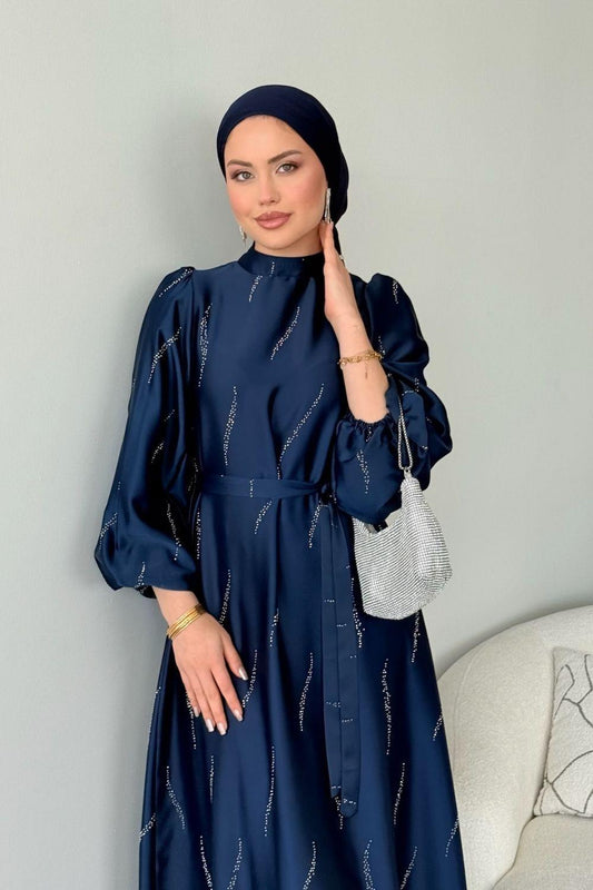 Modest Satin Evening Dress,Elegant.