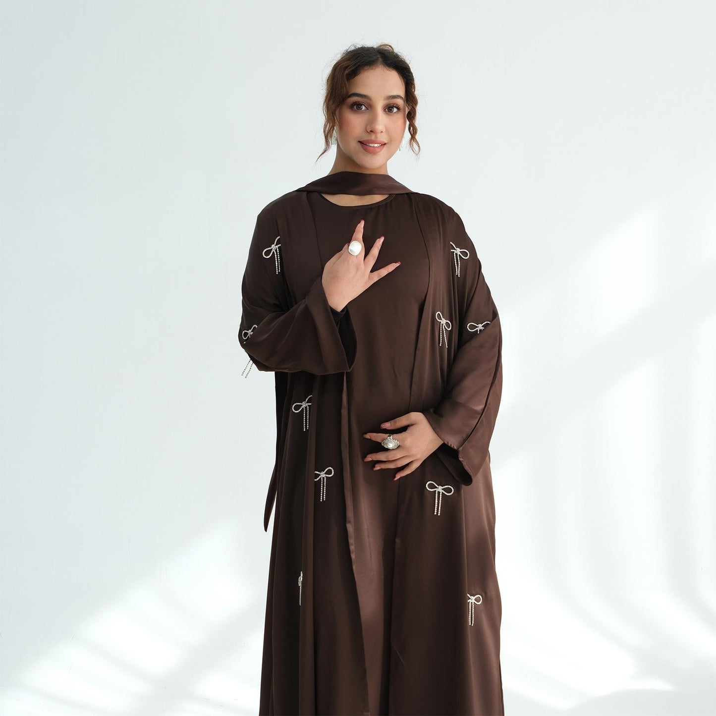 Elegant Bow 2-Piece Abaya Set
