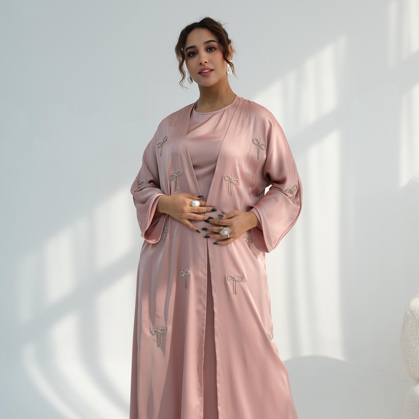 Elegant Bow 2-Piece Abaya Set