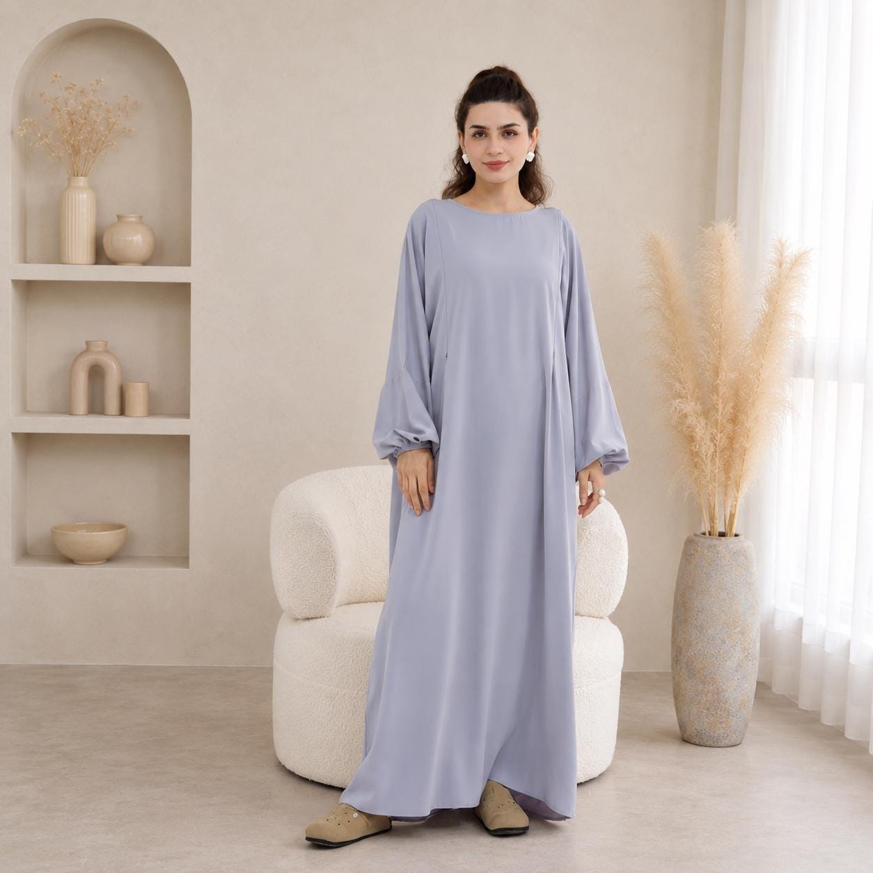 Breastfeeding Abaya: Comfortable Modest Full-Length Loose Fit Dress
