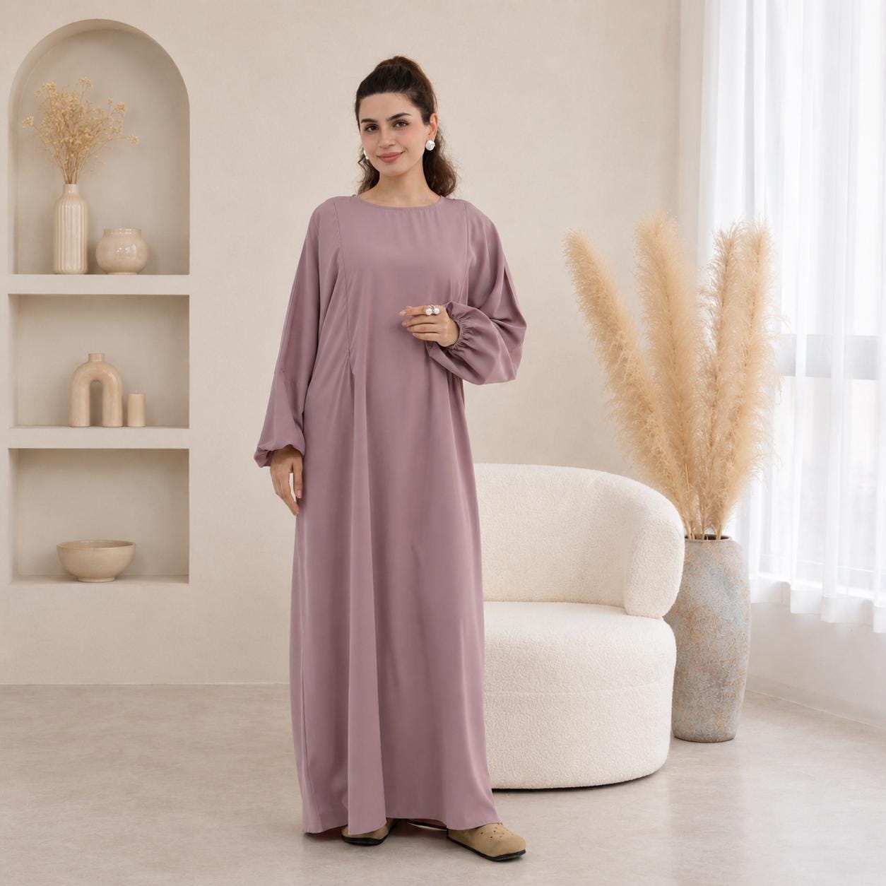 Breastfeeding Abaya: Comfortable Modest Full-Length Loose Fit Dress