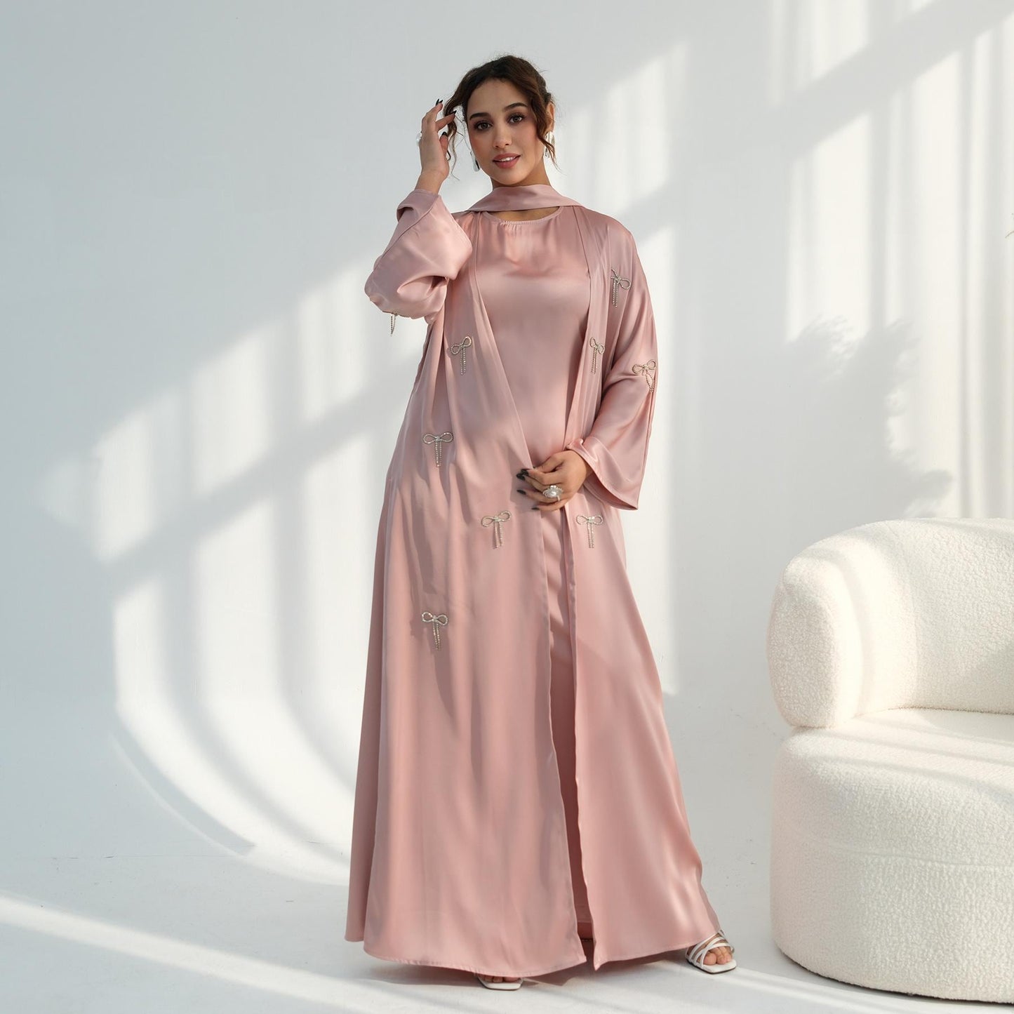 Elegant Bow 2-Piece Abaya Set
