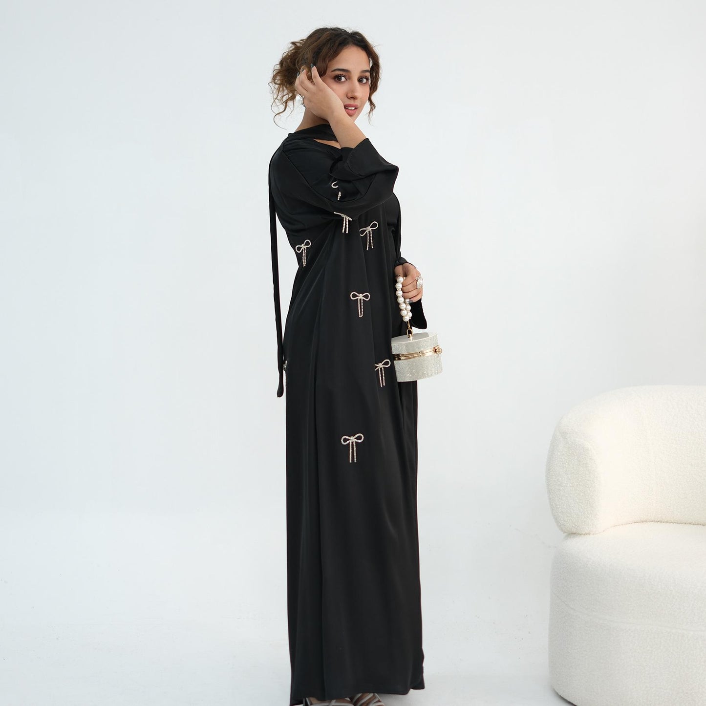 Elegant Bow 2-Piece Abaya Set