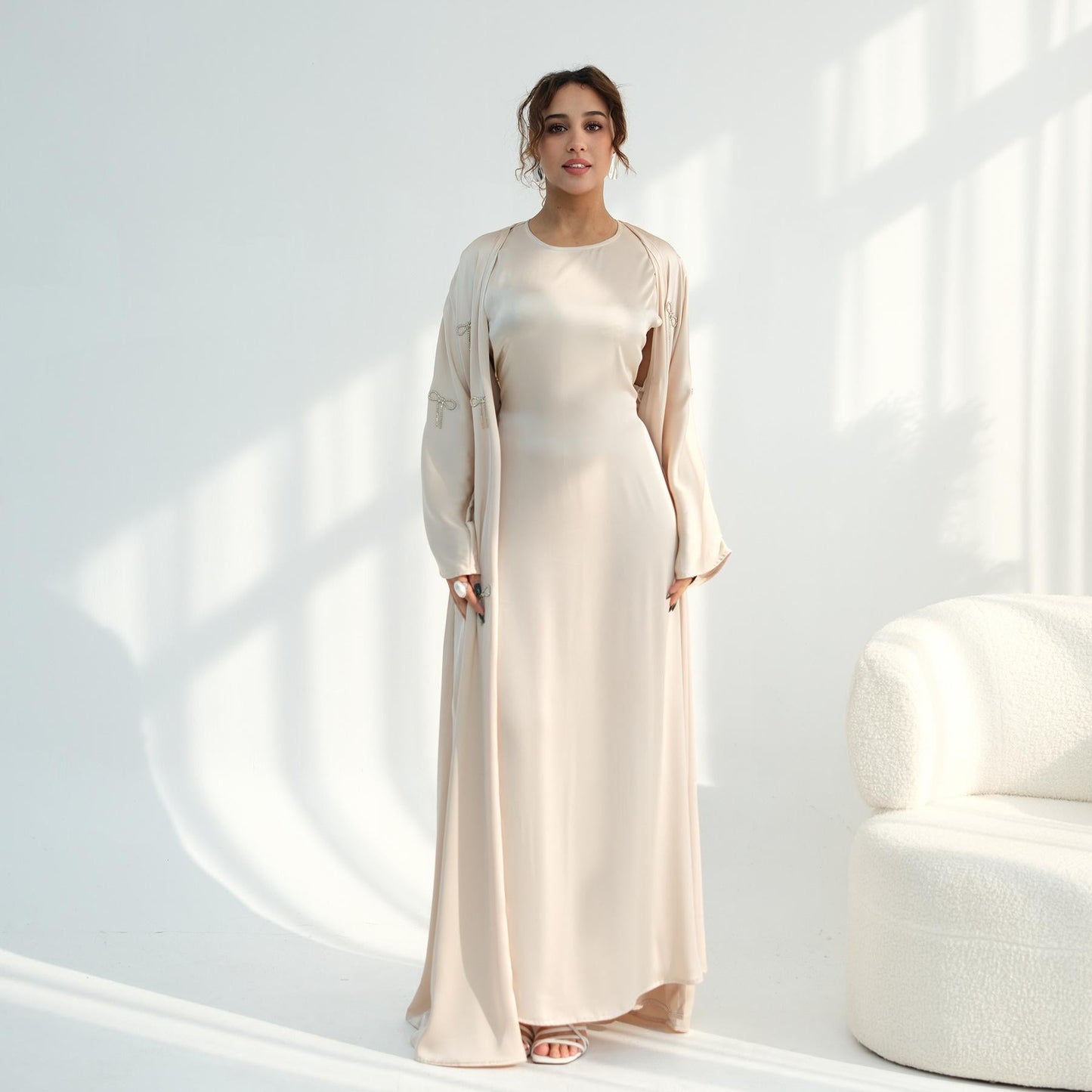 Elegant Bow 2-Piece Abaya Set