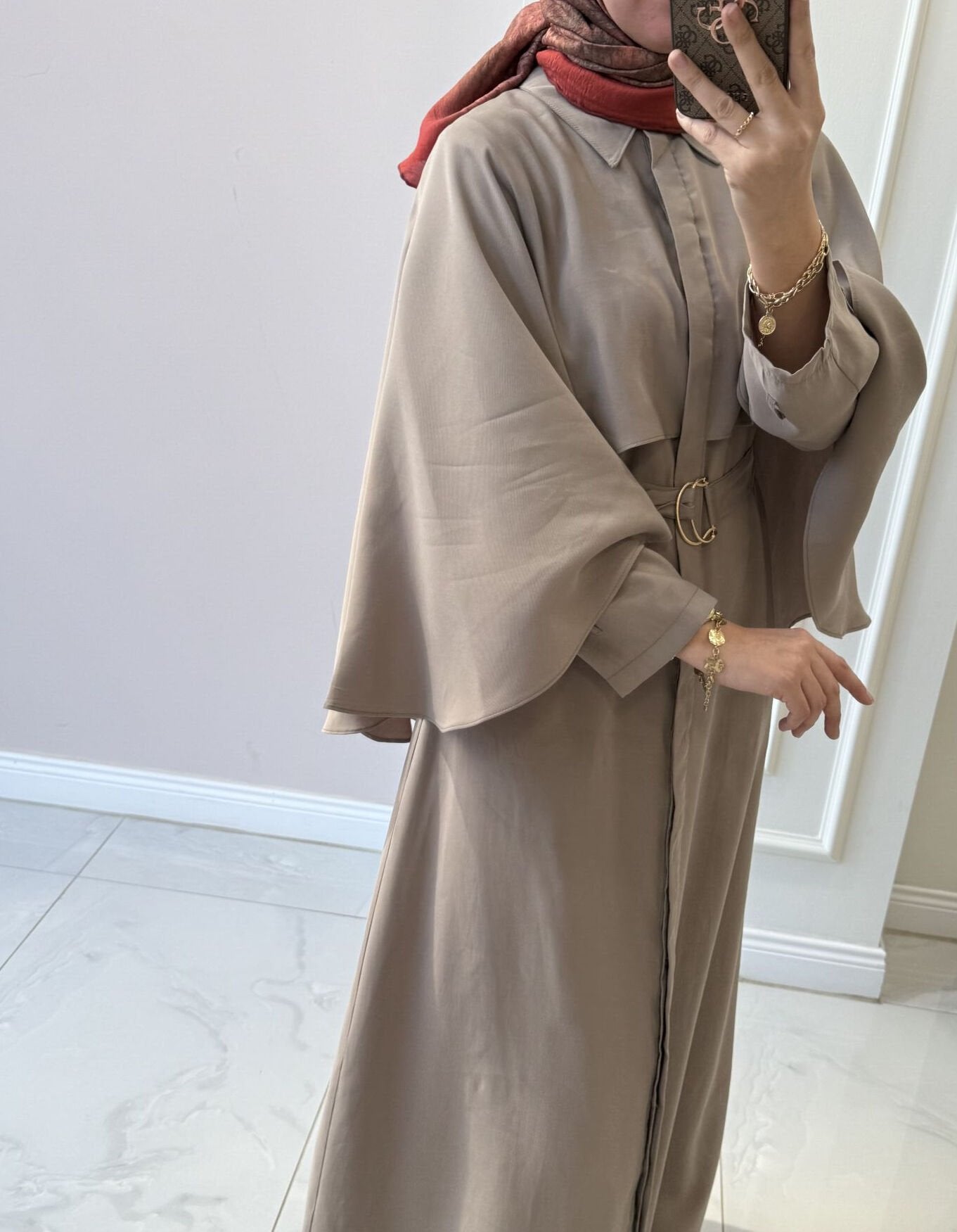 Elegant Cape Sleeve Abaya – Modest Maxi Dress
