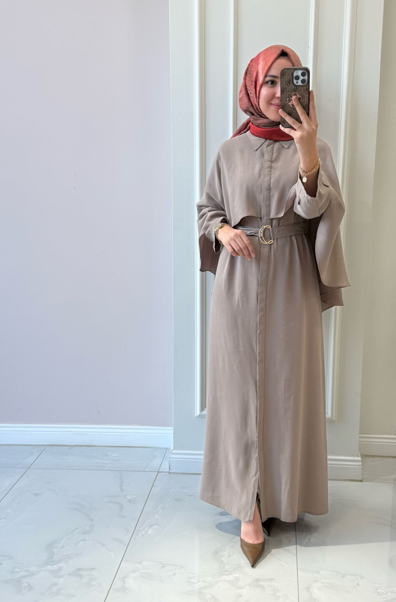Elegant Cape Sleeve Abaya – Modest Maxi Dress