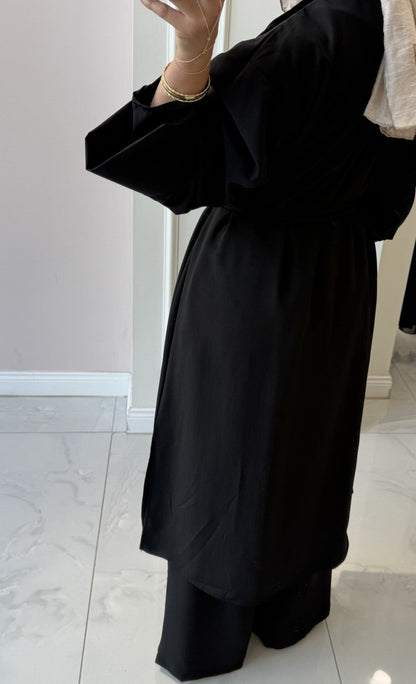 Abaya set, muslim outfit, modest fashion, kimono abaya
