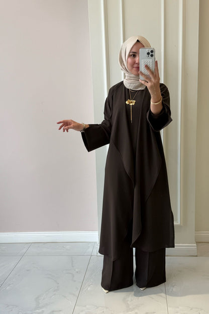 Abaya set, muslim outfit, modest fashion, kimono abaya