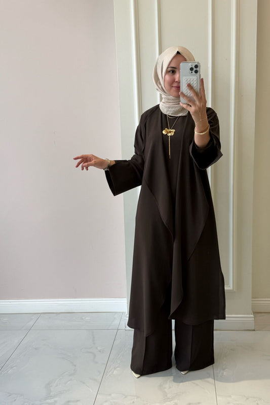 Abaya set, muslim outfit, modest fashion, kimono abaya
