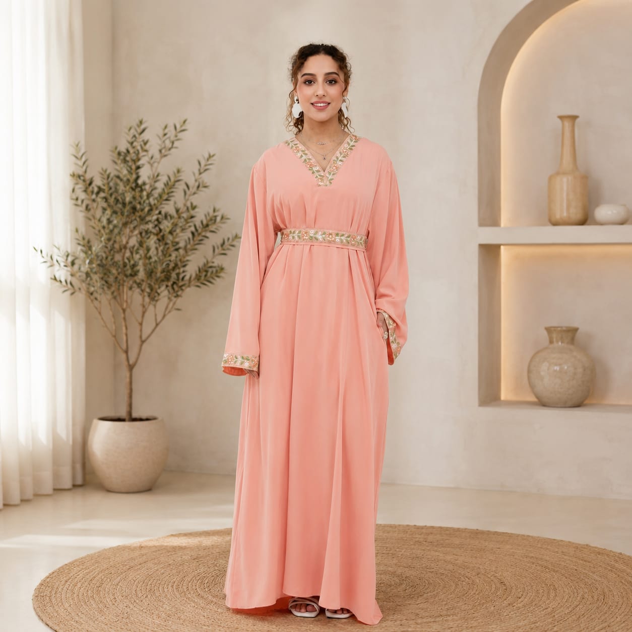 Abaya | Embroidered Modest Dress | Luxury  Maxi Kaftan | Muslim Women's Islamic Clothing | Eid & Ramadan Outfit
