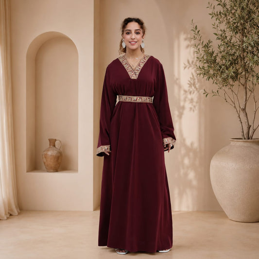 Abaya | Embroidered Modest Dress | Luxury  Maxi Kaftan | Muslim Women's Islamic Clothing | Eid & Ramadan Outfit