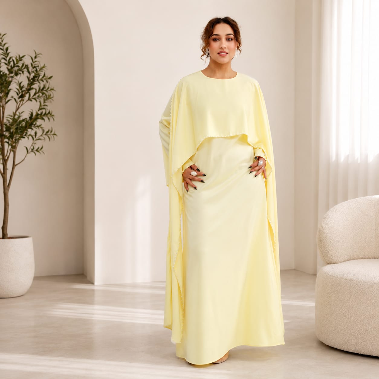 Luxury Pearl Abaya | Formal Maxi Dress for Women
