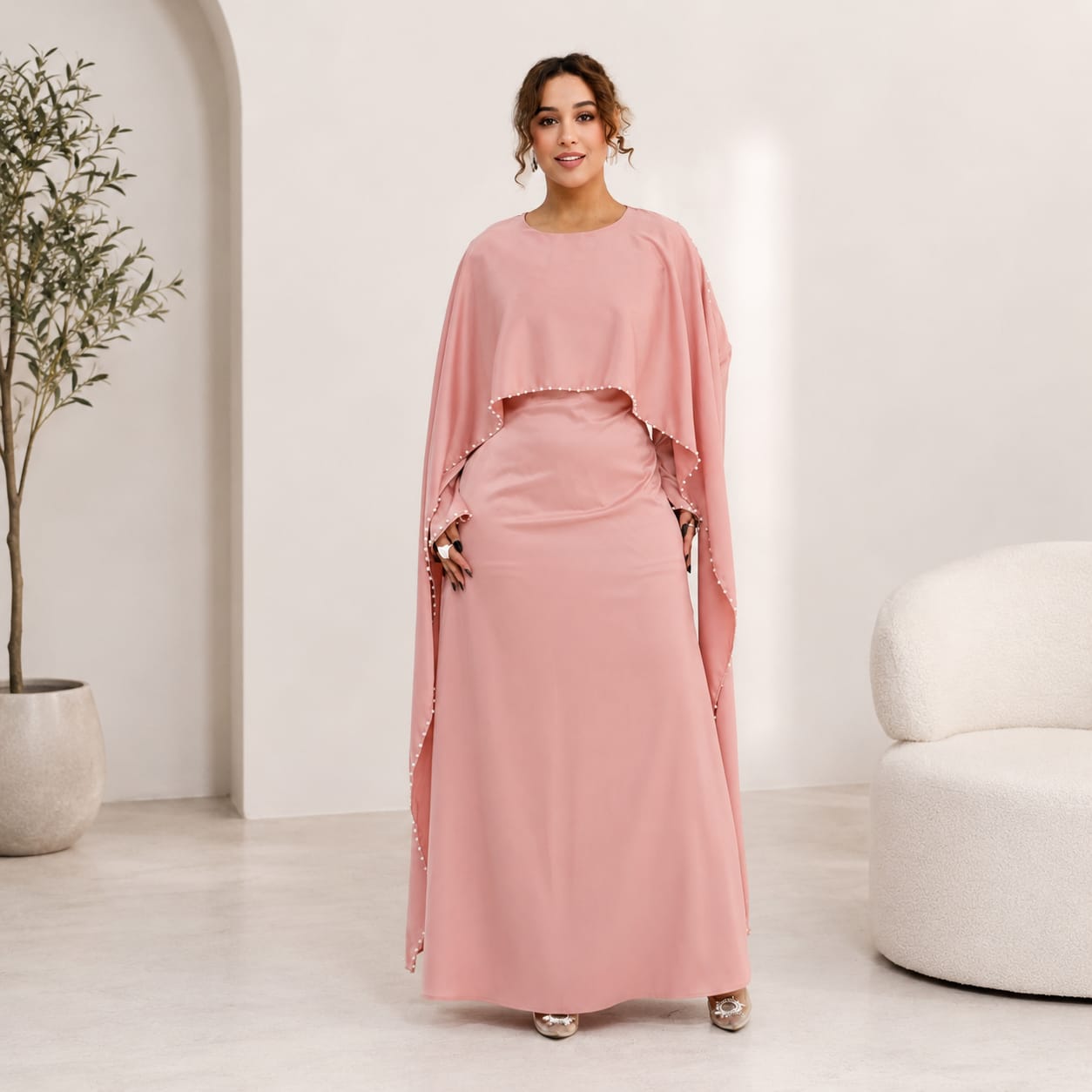 Luxury Pearl Abaya | Formal Maxi Dress for Women