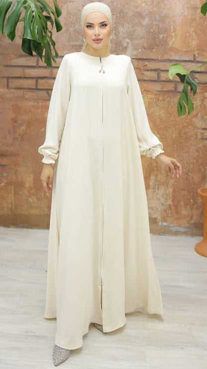 Abaya – Premium Cream Elegance Baumwolle Cotton