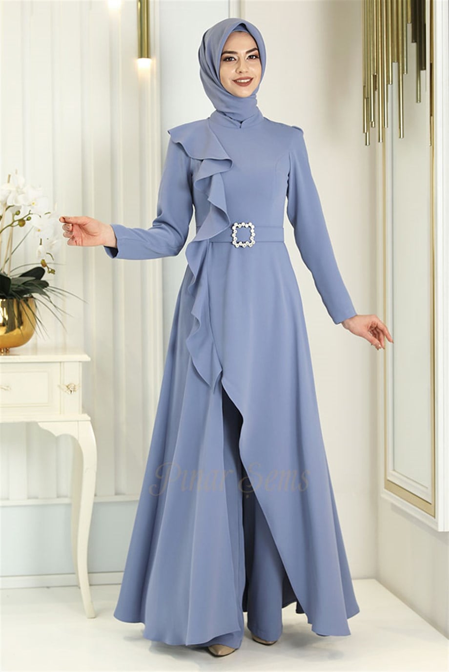 Elegant Modest Two-Piece Set Tunic & Trousers