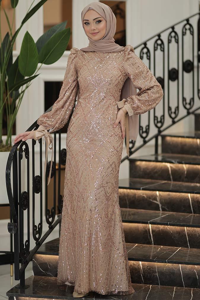 Pınar Şems Aylin Abiye Gold