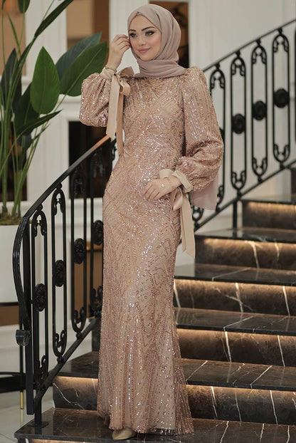 Pınar Şems Aylin Abiye Gold