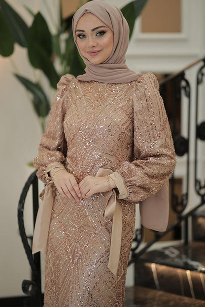 Pınar Şems Aylin Abiye Gold