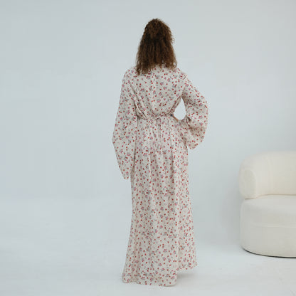 Elegant Floral Print Maxi Abaya – Modest Everyday Dress