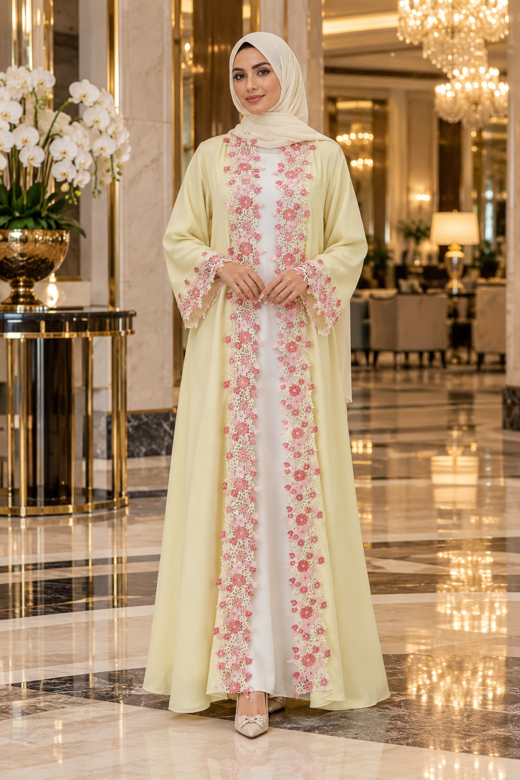Luxury Floral Embroidered Abaya