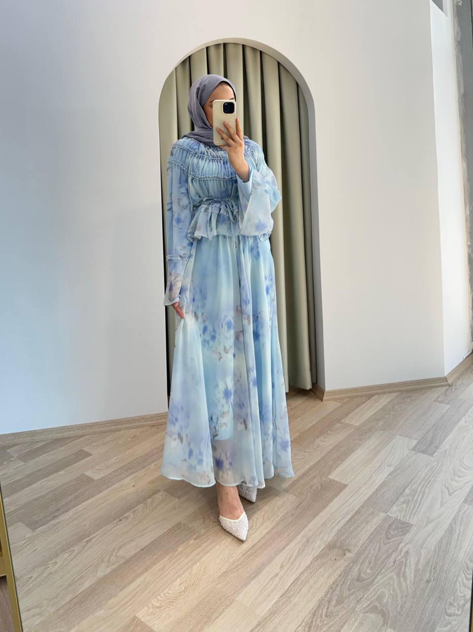 Elegant Dress | Modest Maxi Chiffon Dress | Evening Wear | Flowy I