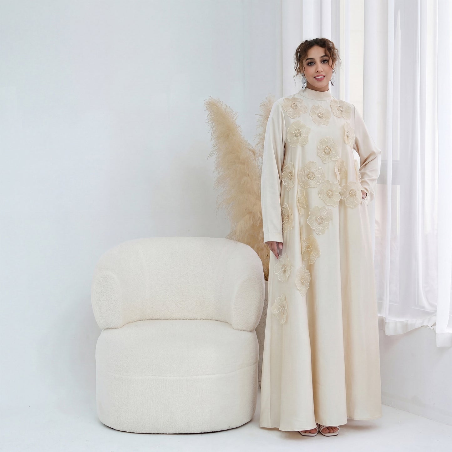 Turkish-style Abaya for Women | Modest Maxi Dress | Elegant Muslim Dress.