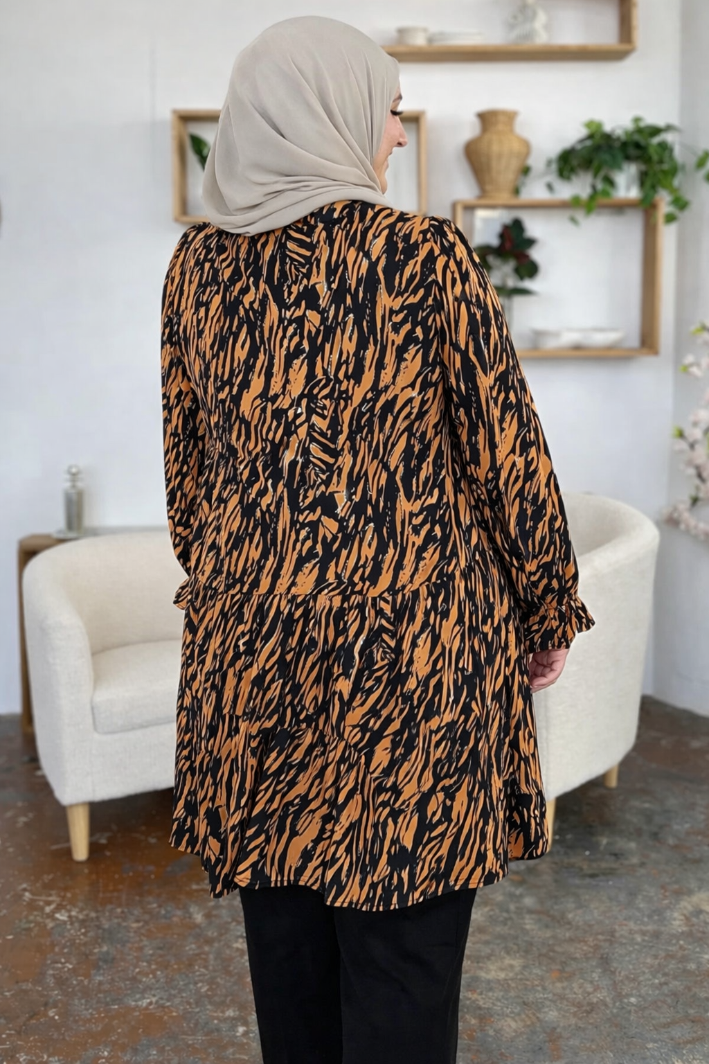 Modest Tiered Tunic – Long Sleeve Flowy Top.