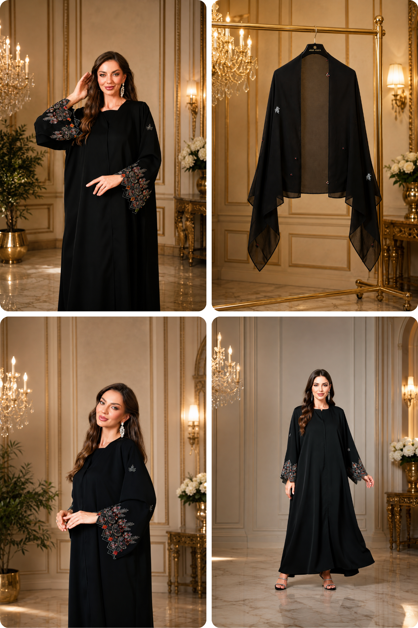 Black Luxury Embroidered Abaya
