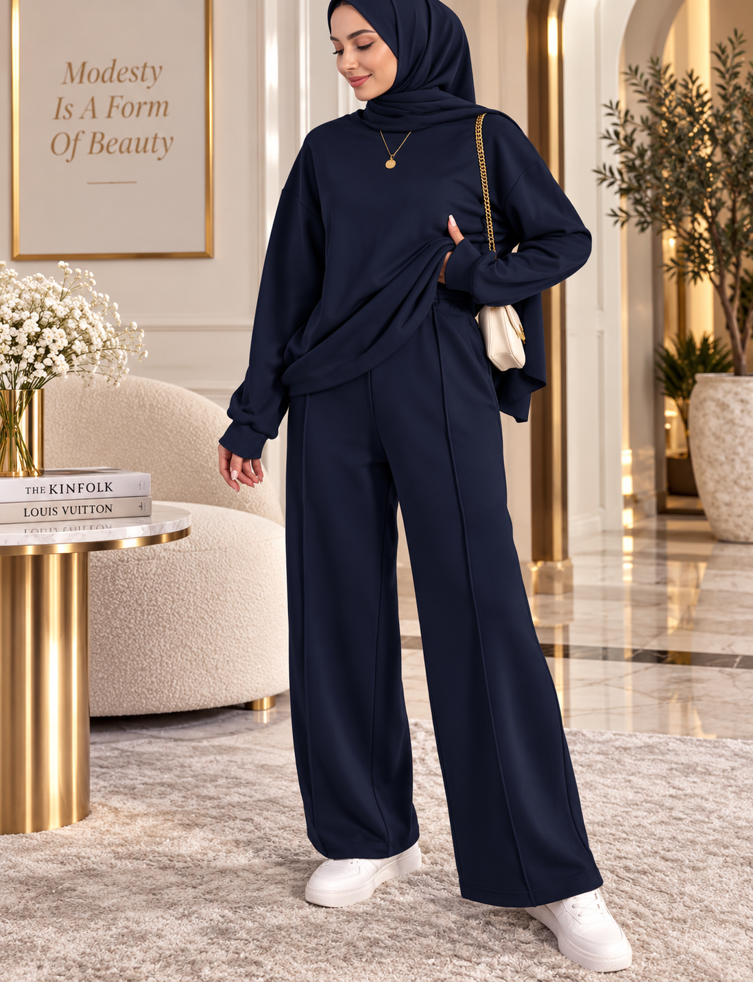 elegant modest two-piece set