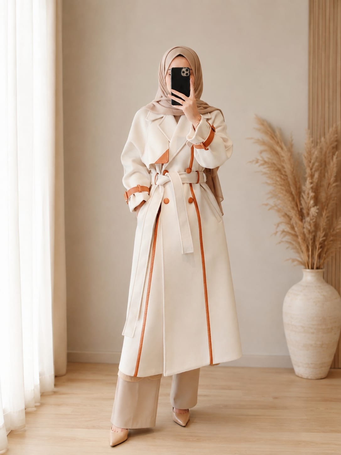 Elegant Belted Women’s Coat